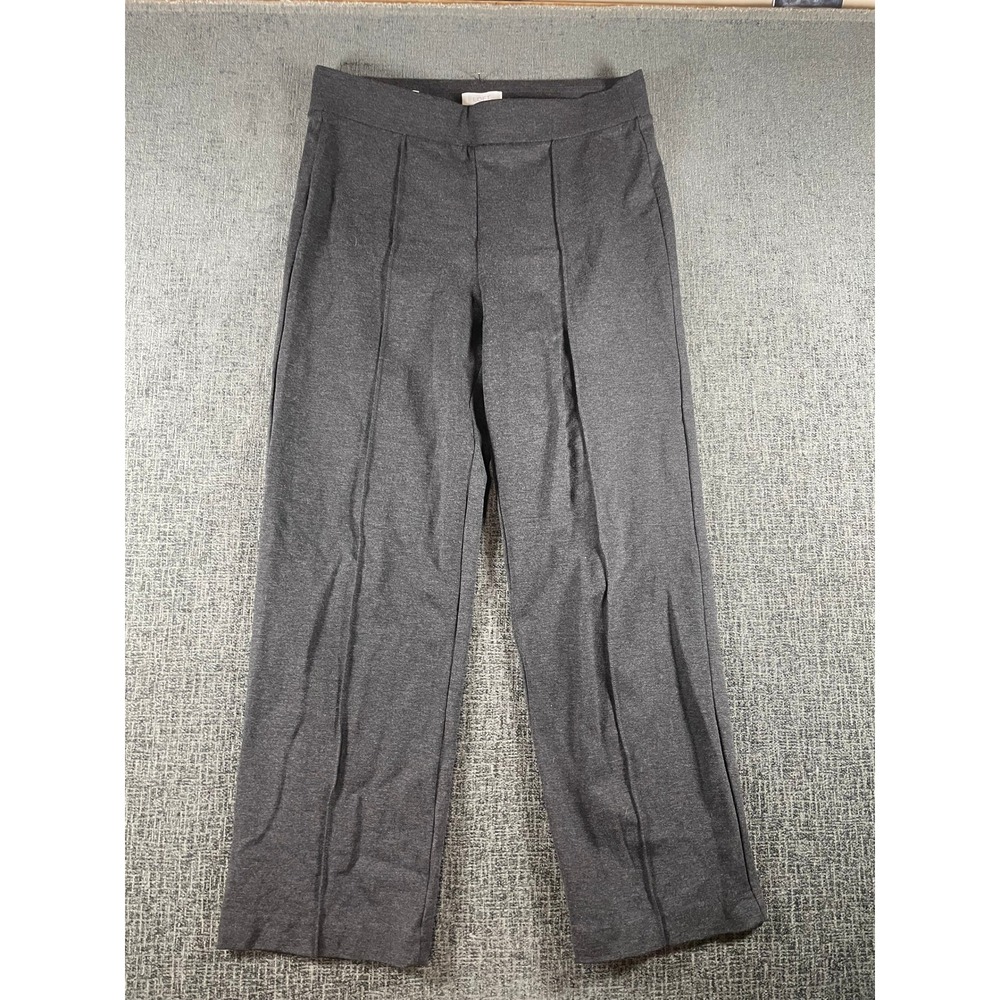 Loft Outlet Womens Medium Gray High Rise Straight Pintuck Pull On Knit Pants